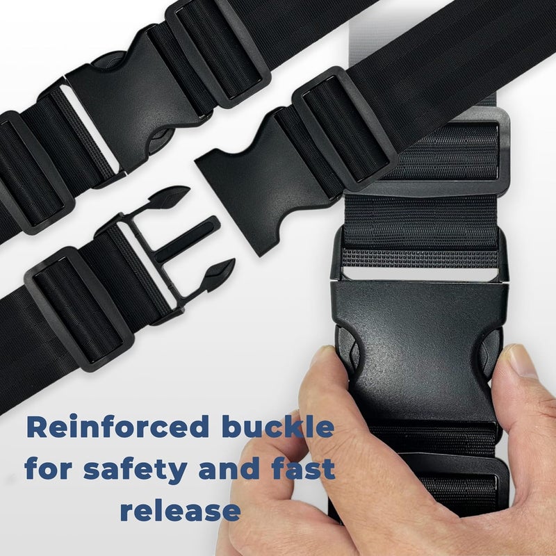 PSNOOK Adjustable 2-Point Wheelchair Safety Lap Belt – Anti-Fall Seat Belt for Seniors & Plus Size, Easy Install, 12-60" Adjustable - Image 5